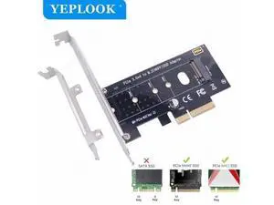PCIe 3.0 to M.2 NVMe AHCI SSD Adapter Card, M Key, Supports 2230/2242/2260/2280 with Low Profile Bracket PCIe 3.0 to M.2 NVMe AHCI SSD Adapter Card, M Key, Supports 2230/2242/2260/2280 with Low Profile Bracket