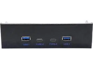 5.25 Inch PC Bay USB 3.2 10Gbps Front Panel Hub, 2 USB-C + 2 USB-A 4-Port Case Expansion Adapter, 20Pin Key-A Type-E Motherboard Header Splitter with 2.6FT Internal Cable 5.25 Inch PC Bay USB 3.2 10Gbps Front Panel Hub, 2 USB-C + 2 USB-A 4-Port Case Expansion Adapter, 20Pin Key-A Type-E Motherboard Header Splitter with 2.6FT Internal Cable
