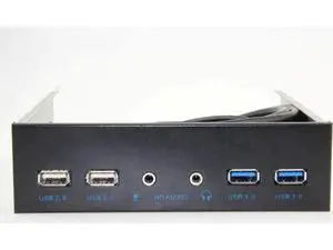 5.25 Inch PC Front Panel USB Hub, 2 USB3.0 + 2 USB2.0, HD Audio & Mic Jack, 20Pin Header with 2FT Extension Cable for Desktop Computer Case 5.25 Inch PC Front Panel USB Hub, 2 USB3.0 + 2 USB2.0, HD Audio & Mic Jack, 20Pin Header with 2FT Extension Cable for Desktop Computer Case