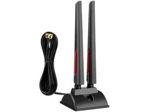 WiFi 6E Tri-Band Antenna 2.4G/5G/6G, Magnetic Base RP-SMA Antenna with Extension Cable for Desktop PC WiFi 6E Tri-Band Antenna 2.4G/5G/6G, Magnetic Base RP-SMA Antenna with Extension Cable for Desktop PC