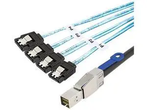 1M SFF-8644 External HD Mini SAS to 4 SATA 7Pin Breakout Cable, 3.3FT 12Gbps RAID Controller to Hard Drive Backplane Cable 1M SFF-8644 External HD Mini SAS to 4 SATA 7Pin Breakout Cable, 3.3FT 12Gbps RAID Controller to Hard Drive Backplane Cable
