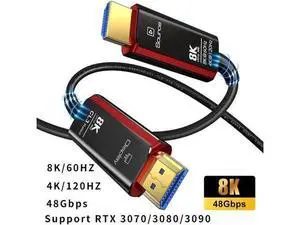 3.3FT Fiber Optic HDMI 2.1 Cable, 48Gbps Ultra High Speed Cord Supports 8K@60Hz 4K@120Hz HDR eARC HDCP 2.3, Slim Flexible Fit RTX3080/3090 Xbox Series X PS4/5 LG C9/CX Samsung Q90T TCL Sony, Black & R 3.3FT Fiber Optic HDMI 2.1 Cable, 48Gbps Ultra High Speed Cord Supports 8K@60Hz 4K@120Hz HDR eARC HDCP 2.3, Slim Flexible Fit RTX3080/3090 Xbox Series X PS4/5 LG C9/CX Samsung Q90T TCL Sony, Black & R