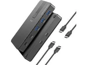 10Gbps USB 3.2 USB-C Switch for 2 PCs, Share USB-A & USB-C Peripherals, One-Key Switch 10Gbps USB 3.2 USB-C Switch for 2 PCs, Share USB-A & USB-C Peripherals, One-Key Switch