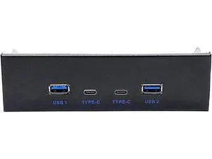 5.25 Inch PC Case Front Panel USB 3.2 Gen2 10Gbps Hub, 2×USB-C + 2×USB-A 4 Ports Expansion Adapter, 20Pin Key-A Type-E Motherboard Header Splitter with 2.6FT Internal Cable 5.25 Inch PC Case Front Panel USB 3.2 Gen2 10Gbps Hub, 2×USB-C + 2×USB-A 4 Ports Expansion Adapter, 20Pin Key-A Type-E Motherboard Header Splitter with 2.6FT Internal Cable