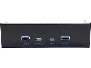 5.25 Inch Optical Drive Bay USB 3.2 Gen 2 Front Panel Hub, 2 USB-C + 2 USB-A 10Gbps PC Expansion Adapter, 2.6FT 20Pin Key-A Type-E Motherboard Header Splitter Cable Included 5.25 Inch Optical Drive Bay USB 3.2 Gen 2 Front Panel Hub, 2 USB-C + 2 USB-A 10Gbps PC Expansion Adapter, 2.6FT 20Pin Key-A Type-E Motherboard Header Splitter Cable Included