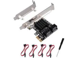 4-Port SATA 3.0 PCIe Expansion Card with Low Profile Bracket 4-Port SATA 3.0 PCIe Expansion Card with Low Profile Bracket
