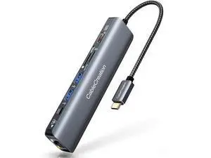 CableCreation 7-in-1 USB-C Multiport Hub, 4K@60Hz HDMI, 1Gbps Gigabit Ethernet, Dual USB 3.0, 100W PD Charging, SD TF Card Reader, Compatible with Steam Deck, MacBook Pro/Air, iPad Pro, USB-C Laptops CableCreation 7-in-1 USB-C Multiport Hub, 4K@60Hz HDMI, 1Gbps Gigabit Ethernet, Dual USB 3.0, 100W PD Charging, SD TF Card Reader, Compatible with Steam Deck, MacBook Pro/Air, iPad Pro, USB-C Laptops