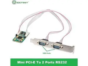 Half-Size Mini PCIe to 2-Port RS232 DB9 Serial Card, Industrial COM Controller with EXAR XR17V352 Chip Half-Size Mini PCIe to 2-Port RS232 DB9 Serial Card, Industrial COM Controller with EXAR XR17V352 Chip