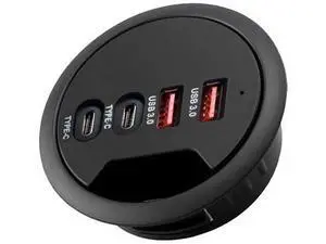 60mm / 2.36 Inch Desk Grommet USB 3.0 Hub, 2 USB-A + 2 USB-C Flush Mount Dock, Support Simultaneous Fast Charging & 5Gbps High-Speed Data Transfer for Office Workstations 60mm / 2.36 Inch Desk Grommet USB 3.0 Hub, 2 USB-A + 2 USB-C Flush Mount Dock, Support Simultaneous Fast Charging & 5Gbps High-Speed Data Transfer for Office Workstations
