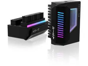Black Shield ATX 24-Pin 180° Angle Adapter with Infinity Mirror ARGB Lighting, Female to Male Motherboard Power Connector, 5V 3Pin Addressable ARGB Sync, 1 Pack Black Shield ATX 24-Pin 180° Angle Adapter with Infinity Mirror ARGB Lighting, Female to Male Motherboard Power Connector, 5V 3Pin Addressable ARGB Sync, 1 Pack