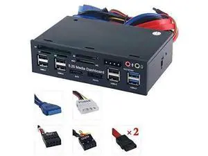 5.25 Inch Multi-Function Front Panel Media Dashboard, USB 3.0 Hub + Card Reader + SATA/eSATA Port + Audio Jack, Fits Standard CD-ROM Optical Drive Bay 5.25 Inch Multi-Function Front Panel Media Dashboard, USB 3.0 Hub + Card Reader + SATA/eSATA Port + Audio Jack, Fits Standard CD-ROM Optical Drive Bay