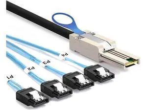 1M SFF-8088 36Pin External Mini SAS Male to 4 SATA 7Pin Female Breakout Cable with Locking Latches, 3.3FT RAID Controller to Hard Drive Backplane Cable 1M SFF-8088 36Pin External Mini SAS Male to 4 SATA 7Pin Female Breakout Cable with Locking Latches, 3.3FT RAID Controller to Hard Drive Backplane Cable