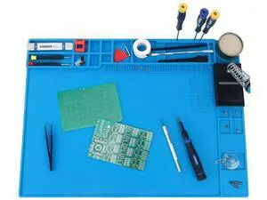 Large Magnetic Silicone Soldering Mat, 21.7"×15.8", Heat Resistant up to 932°F for Electronics & PC Repair Large Magnetic Silicone Soldering Mat, 21.7"×15.8", Heat Resistant up to 932°F for Electronics & PC Repair