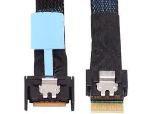 0.5M PCIe5.0 SFF-8654 Slimline 4i Male to SFF-TA-1016 MCIO 38Pin Male Conversion Cable, 64Gbps High-Density Internal Server Interconnect Wire for HPC, AI Server, NVMe Storage Backplane & OCP Expansion 0.5M PCIe5.0 SFF-8654 Slimline 4i Male to SFF-TA-1016 MCIO 38Pin Male Conversion Cable, 64Gbps High-Density Internal Server Interconnect Wire for HPC, AI Server, NVMe Storage Backplane & OCP Expansion