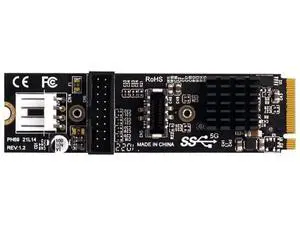 USB 3.1 Type-E Front Panel Socket + USB 2.0 to NVME NGFF M-Key Adapter Card with VL805 Chip, 5Gbps for Motherboard USB 3.1 Type-E Front Panel Socket + USB 2.0 to NVME NGFF M-Key Adapter Card with VL805 Chip, 5Gbps for Motherboard