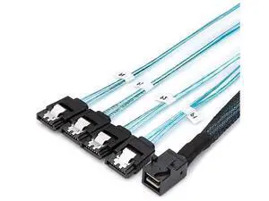 2 Pack 0.5M SFF-8643 Mini SAS to 4 SATA Breakout Cable for RAID Controller 2 Pack 0.5M SFF-8643 Mini SAS to 4 SATA Breakout Cable for RAID Controller