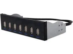 5.25 Inch Optical Drive Bay 7-Port USB 2.0 Front Panel Hub, 7 USB 2.0 Type-A Expansion Splitter with 10Pin Motherboard Header Cable & Metal Mount Bracket for Desktop PC Chassis 5.25 Inch Optical Drive Bay 7-Port USB 2.0 Front Panel Hub, 7 USB 2.0 Type-A Expansion Splitter with 10Pin Motherboard Header Cable & Metal Mount Bracket for Desktop PC Chassis