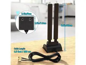 5dBi Tri-Band WiFi 6E Antenna, 2400-2500MHz+5150-5850MHz+5900-7125MHz, Compatible with Monkey King Gaming PC, FPV Drones & Security Cameras 5dBi Tri-Band WiFi 6E Antenna, 2400-2500MHz+5150-5850MHz+5900-7125MHz, Compatible with Monkey King Gaming PC, FPV Drones & Security Cameras
