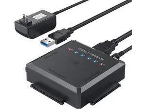 Upgraded SATA IDE to USB 3.0 Hard Drive Reader Adapter with One-Click Backup & LED Indicator, External Converter for 2.5/3.5 Inch HDD SSD, Comes with 12V 2A Power Supply Upgraded SATA IDE to USB 3.0 Hard Drive Reader Adapter with One-Click Backup & LED Indicator, External Converter for 2.5/3.5 Inch HDD SSD, Comes with 12V 2A Power Supply