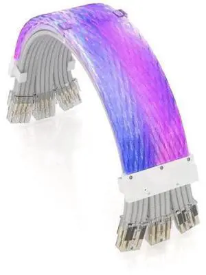 Full White ARGB GPU Extension Cable Kit, 3×8(6+2)Pin Strimer Style PSU Cord, 5V 3Pin Addressable Sync, Transparent Mesh Connectors for White Theme PC Case Full White ARGB GPU Extension Cable Kit, 3×8(6+2)Pin Strimer Style PSU Cord, 5V 3Pin Addressable Sync, Transparent Mesh Connectors for White Theme PC Case
