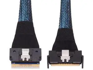 50cm PCIe 5.0 Mini Cool Edge IO MCIO 74Pin to SFF-8654 8i Slimline SAS 4.0 Extension Cable, 24Gbps High-Speed Server Interconnect Cable for Data Center NVMe Storage Arrays 50cm PCIe 5.0 Mini Cool Edge IO MCIO 74Pin to SFF-8654 8i Slimline SAS 4.0 Extension Cable, 24Gbps High-Speed Server Interconnect Cable for Data Center NVMe Storage Arrays