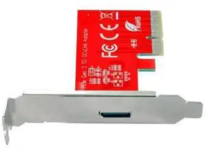 PCIe 3.0 / PCIe 4.0 x4 to External OCuLink Host Adapter Card, SFF-8612 SFF-8611 Port Converter for PCIe NVMe SSD, with Full Height Mount Bracket PCIe 3.0 / PCIe 4.0 x4 to External OCuLink Host Adapter Card, SFF-8612 SFF-8611 Port Converter for PCIe NVMe SSD, with Full Height Mount Bracket