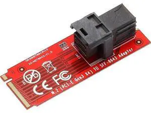 SI-ADA40121 M.2 M-Key to U.2 Complete Kit, Mini-SAS HD SFF-8643 to SFF-8639 Cable with 15Pin SATA Power, PCIe 3.0 x4 for 2.5 U.2 PCIe NVMe SSD, Desktop & Workstation Storage Adapter Set SI-ADA40121 M.2 M-Key to U.2 Complete Kit, Mini-SAS HD SFF-8643 to SFF-8639 Cable with 15Pin SATA Power, PCIe 3.0 x4 for 2.5 U.2 PCIe NVMe SSD, Desktop & Workstation Storage Adapter Set