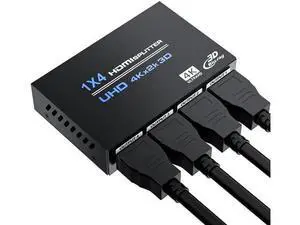 1 In 4 Out Powered HDMI Splitter with Power Cord, 4K@30Hz 1×4 Mirror Screen Duplicator Supports Ultra HD 3D 1080P HDCP 1.4 for HDTV STB DVD PS3/PS4/PS5 Projector 1 In 4 Out Powered HDMI Splitter with Power Cord, 4K@30Hz 1×4 Mirror Screen Duplicator Supports Ultra HD 3D 1080P HDCP 1.4 for HDTV STB DVD PS3/PS4/PS5 Projector