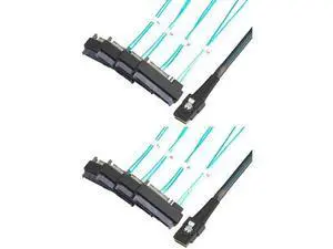 2 Pack 3.3FT SFF-8087 to 4×SFF-8482 Internal Mini SAS Cable with SATA Power 2 Pack 3.3FT SFF-8087 to 4×SFF-8482 Internal Mini SAS Cable with SATA Power