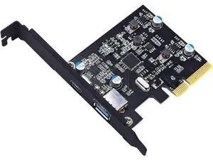PCIe x4 USB 3.1 Gen 2 Expansion Card, 10Gbps 1x USB-A + 1x USB-C Port PCI Express Adapter with Asmedia Controller Chip, Compatible with Windows 7/8/8.1/10 & Linux Kernel PCIe x4 USB 3.1 Gen 2 Expansion Card, 10Gbps 1x USB-A + 1x USB-C Port PCI Express Adapter with Asmedia Controller Chip, Compatible with Windows 7/8/8.1/10 & Linux Kernel