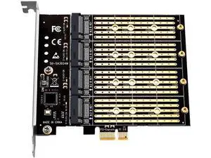 4-Port B Key M.2 SATA PCIe 3.0 x1 Expansion Card with ASMedia ASM1064 Chip, PCI-E NGFF SSD Riser Adapter Card Specially for Chia Plot Mining, Support 2230/2242/2260/2280 SATA M.2 Drives 4-Port B Key M.2 SATA PCIe 3.0 x1 Expansion Card with ASMedia ASM1064 Chip, PCI-E NGFF SSD Riser Adapter Card Specially for Chia Plot Mining, Support 2230/2242/2260/2280 SATA M.2 Drives