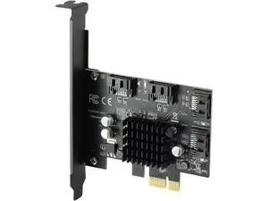 4-Port PCIe 3.0 X1 SATA 3.0 Expansion Card, Marvell 88SE9215 Chip, Non-RAID, Bootable for SSD/HDD, Black 4-Port PCIe 3.0 X1 SATA 3.0 Expansion Card, Marvell 88SE9215 Chip, Non-RAID, Bootable for SSD/HDD, Black