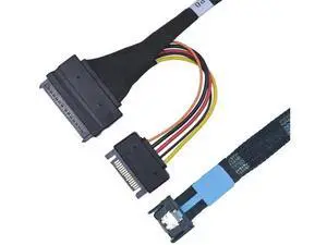 50cm/1.6ft PCIe 5.0 MCIO x4 SFF-TA-1016 to U.2 SFF-8639 NVMe Cable with Integrated 15Pin SATA Power Supply 50cm/1.6ft PCIe 5.0 MCIO x4 SFF-TA-1016 to U.2 SFF-8639 NVMe Cable with Integrated 15Pin SATA Power Supply