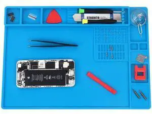 Heat Resistant Silicone Soldering Work Mat 13.8×9.9 Inch, 932°F High Temp Anti-Slip Magnetic Repair Pad for Phone, Watch, Eyeglass & Electronics Repair Heat Resistant Silicone Soldering Work Mat 13.8×9.9 Inch, 932°F High Temp Anti-Slip Magnetic Repair Pad for Phone, Watch, Eyeglass & Electronics Repair