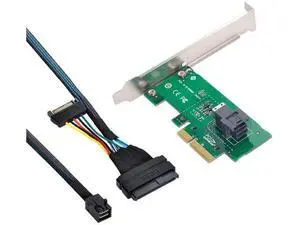 PCIe x4 to SFF-8643 Adapter Card Kit with SFF-8643 to SFF-8639 U.2 Cable, Motherboard NVMe SFF-8639 SSD Expansion Set PCIe x4 to SFF-8643 Adapter Card Kit with SFF-8643 to SFF-8639 U.2 Cable, Motherboard NVMe SFF-8639 SSD Expansion Set