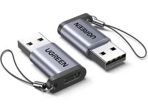 UGREEN 10Gbps USB A Male to USB C Female Adapter 2 Pack Gray, USB 3.2 Gen2 Type C Converter, 3A Fast Charging & Data Sync, Compatible with iPhone 15/14/13, Apple Watch, AirPods 3, MacBook, Samsung Gal UGREEN 10Gbps USB A Male to USB C Female Adapter 2 Pack Gray, USB 3.2 Gen2 Type C Converter, 3A Fast Charging & Data Sync, Compatible with iPhone 15/14/13, Apple Watch, AirPods 3, MacBook, Samsung Gal