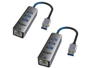 2 Pack USB Gigabit Ethernet Adapter with 3 USB 3.0 Ports, USB to RJ45 LAN Network Hub 10/100/1000Mbps, Plug and Play Compatible with Windows, macOS, Surface Pro, XPS, Linux, Smart TV 2 Pack USB Gigabit Ethernet Adapter with 3 USB 3.0 Ports, USB to RJ45 LAN Network Hub 10/100/1000Mbps, Plug and Play Compatible with Windows, macOS, Surface Pro, XPS, Linux, Smart TV