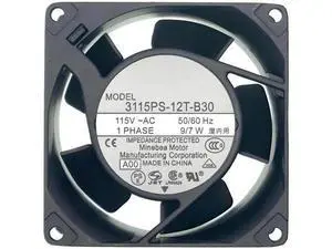 8038 80x80x38mm AC Cooling Fan 3115PS-12T-B30 115V 8038 80x80x38mm AC Cooling Fan 3115PS-12T-B30 115V