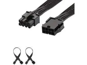 2 Pack 12 Inch PCIe 8Pin Power Extension Cables 2 Pack 12 Inch PCIe 8Pin Power Extension Cables