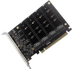 4-Port PCIe M.2 NVMe SSD Expansion Card, PCI-E X4 M.2 NVMe Solid State Drive Adapter for Desktop Motherboard 4-Port PCIe M.2 NVMe SSD Expansion Card, PCI-E X4 M.2 NVMe Solid State Drive Adapter for Desktop Motherboard