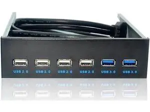 5.25" Bay 6-Port USB Hub, 2 USB3.0 + 4 USB2.0 with Cable 5.25" Bay 6-Port USB Hub, 2 USB3.0 + 4 USB2.0 with Cable