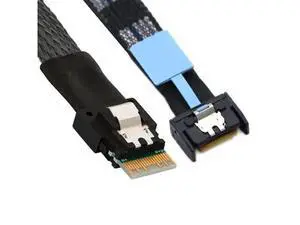 PCIe 5.0 MCIO Mini Cool Edge IO 4i 38Pin Male to SFF-8654 Slimline 4X High-Speed Extender Cable, 50cm Server Internal Data Cable PCIe 5.0 MCIO Mini Cool Edge IO 4i 38Pin Male to SFF-8654 Slimline 4X High-Speed Extender Cable, 50cm Server Internal Data Cable