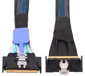 35cm PCIe Gen5 MCIO 8i Extension Cable, SFF-TA-1016 74Pin Slimline SAS Twinax Cable, 90-Degree Up-Angled Connector, 24GT/s High-Speed Server Storage Cable 35cm PCIe Gen5 MCIO 8i Extension Cable, SFF-TA-1016 74Pin Slimline SAS Twinax Cable, 90-Degree Up-Angled Connector, 24GT/s High-Speed Server Storage Cable
