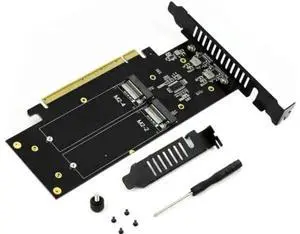 PCIe 4.0 X16 to 4-Port M.2 NVMe Expansion Card, 4×32Gbps M-Key 2280 SSD Adapter, Intel VROC & NVMe RAID Supported for Workstation & Server Storage PCIe 4.0 X16 to 4-Port M.2 NVMe Expansion Card, 4×32Gbps M-Key 2280 SSD Adapter, Intel VROC & NVMe RAID Supported for Workstation & Server Storage