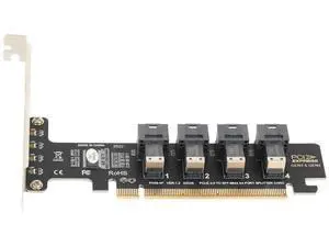 PCIe x16 to 4-Port U.2 NVMe Expansion Card, PCIe 4.0 SFF-8643 Splitter Adapter Compatible with SFF-8639 U.2 SSD, Individual LED Activity Indicators for Server & Workstation PCIe x16 to 4-Port U.2 NVMe Expansion Card, PCIe 4.0 SFF-8643 Splitter Adapter Compatible with SFF-8639 U.2 SSD, Individual LED Activity Indicators for Server & Workstation