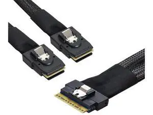 50cm PCIe 4.0 Ultraport Slimline SAS Fanout Cable, SFF-8654 8i 74Pin Host to Dual SFF-8087 36Pin Mini SAS Internal Server RAID Storage Breakout Cable 50cm PCIe 4.0 Ultraport Slimline SAS Fanout Cable, SFF-8654 8i 74Pin Host to Dual SFF-8087 36Pin Mini SAS Internal Server RAID Storage Breakout Cable