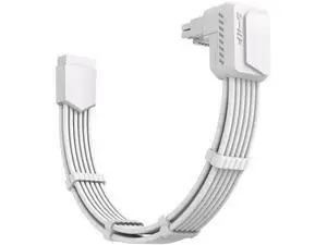 White Shield PCIe 5.1 GPU Extension Cable with 90° 12V2x6 Adapter, 16Pin 12VHPWR Cord with Cable Combs, Standard Type, Fits RTX 40/50 Series GPUs White Shield PCIe 5.1 GPU Extension Cable with 90° 12V2x6 Adapter, 16Pin 12VHPWR Cord with Cable Combs, Standard Type, Fits RTX 40/50 Series GPUs