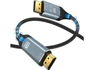 3.3FT HDMI to DisplayPort Cable, HDMI Input to DP Output, Support 8K/4K for PS5, Xbox, Mac Mini, PC Monitor 3.3FT HDMI to DisplayPort Cable, HDMI Input to DP Output, Support 8K/4K for PS5, Xbox, Mac Mini, PC Monitor