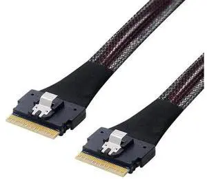 50cm PCIe 4.0 Slimline SAS Cable, SFF-8654 8i 74Pin Host to SFF-8654 74Pin Target Server Storage Cable 50cm PCIe 4.0 Slimline SAS Cable, SFF-8654 8i 74Pin Host to SFF-8654 74Pin Target Server Storage Cable
