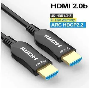 Fiber HDMI Cable , 4K@60Hz 18.2Gbps High Speed HDMI Fiber Optic Cable HDMI 2.0b Fiber Optic Cable ARC, HDCP2.2, 3D, Subsampling 4:4:4/4:2:2/4:2:0 Slim and Flexible HDMI - 10 ft. Fiber HDMI Cable , 4K@60Hz 18.2Gbps High Speed HDMI Fiber Optic Cable HDMI 2.0b Fiber Optic Cable ARC, HDCP2.2, 3D, Subsampling 4:4:4/4:2:2/4:2:0 Slim and Flexible HDMI - 10 ft.
